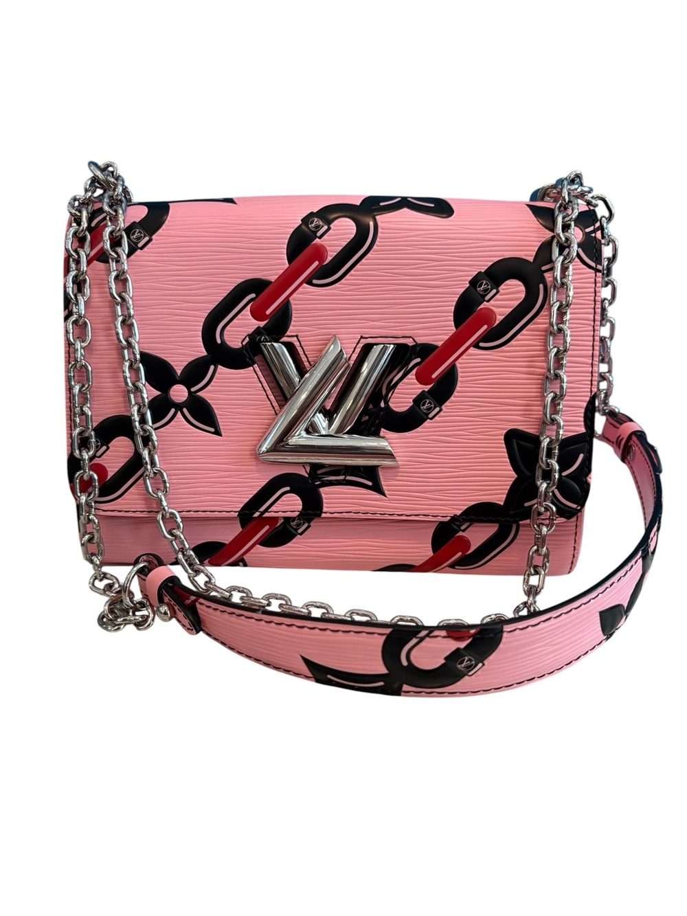 Louis Vuitton Flower Twist Shoulder Bag with Silver Hardware
